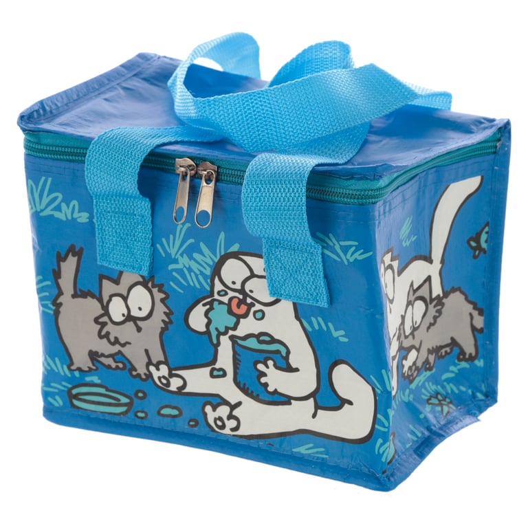 Blue Simon s Cat and Kitten Foil Lined Cool Bag with Polypropylene Webbing Handles