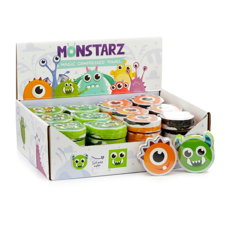 Monster Monstarz Compressed Polyester Travel Towel - Quick-Dry and Compact Travel Accessory