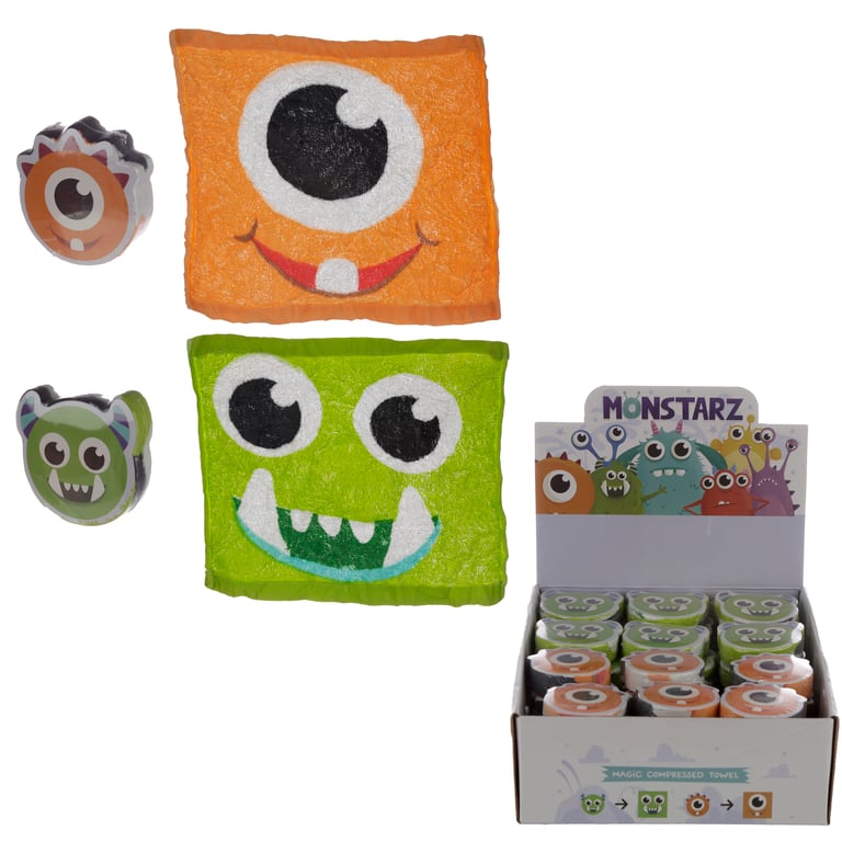 Monster Monstarz Compressed Polyester Travel Towel - Quick-Dry and Compact Travel Accessory