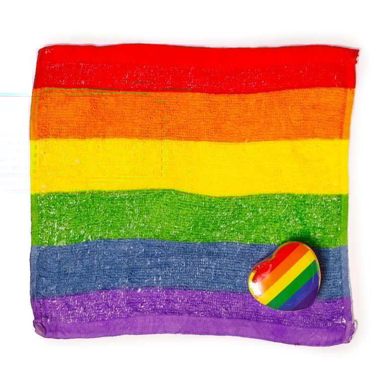 Compressed Rainbow Stripes Polyester Cotton Travel Towel - Compact & Washable