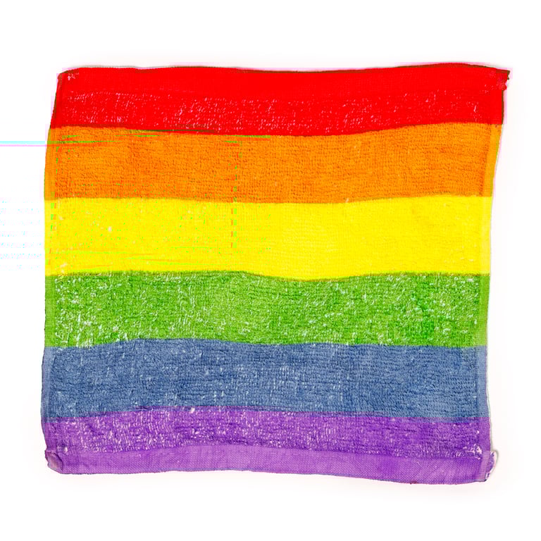 Compressed Rainbow Stripes Polyester Cotton Travel Towel - Compact & Washable
