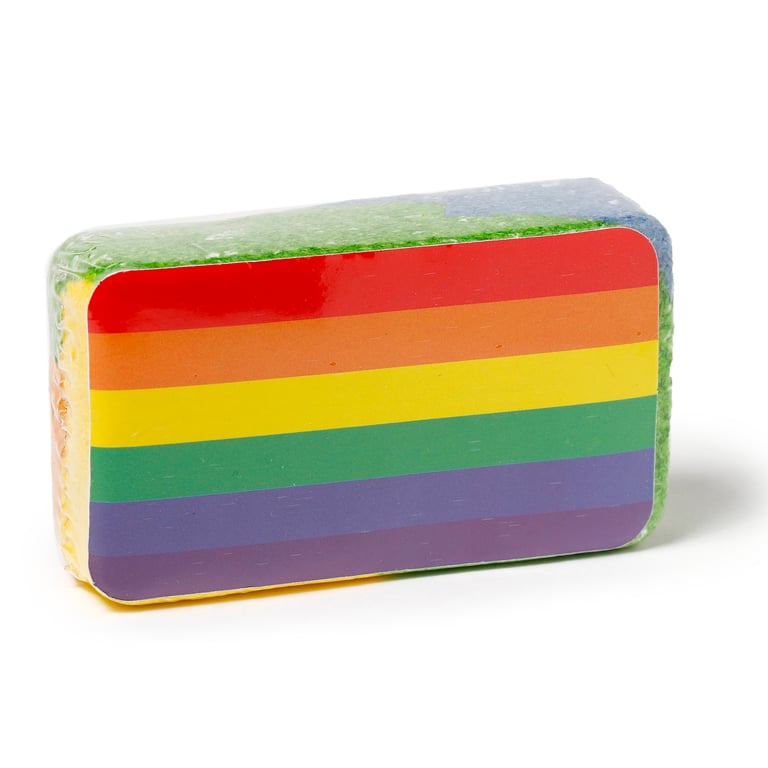 Compressed Rainbow Stripes Polyester Cotton Travel Towel - Compact & Washable