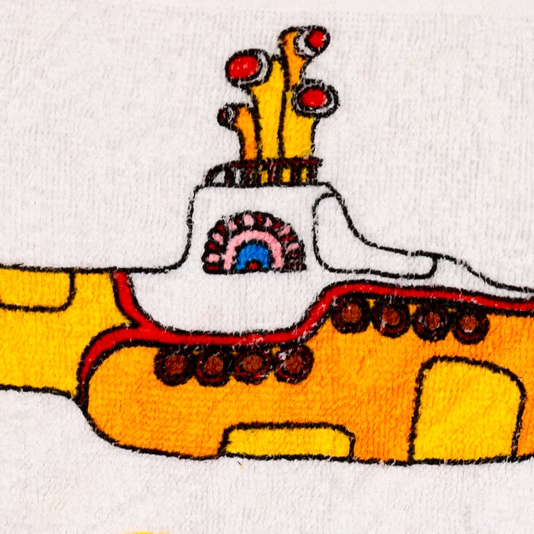 Compressed Yellow Submarine Licensed Travel Towel - Polyester Cotton Blend