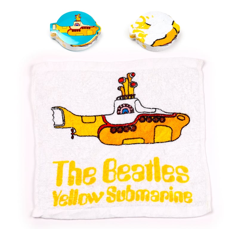 Compressed Yellow Submarine Licensed Travel Towel - Polyester Cotton Blend