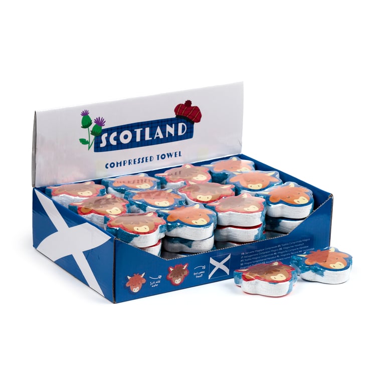 Compressed Scotland Souvenir Travel Towel - Compact & Washable Polyester Cotton Gift Idea