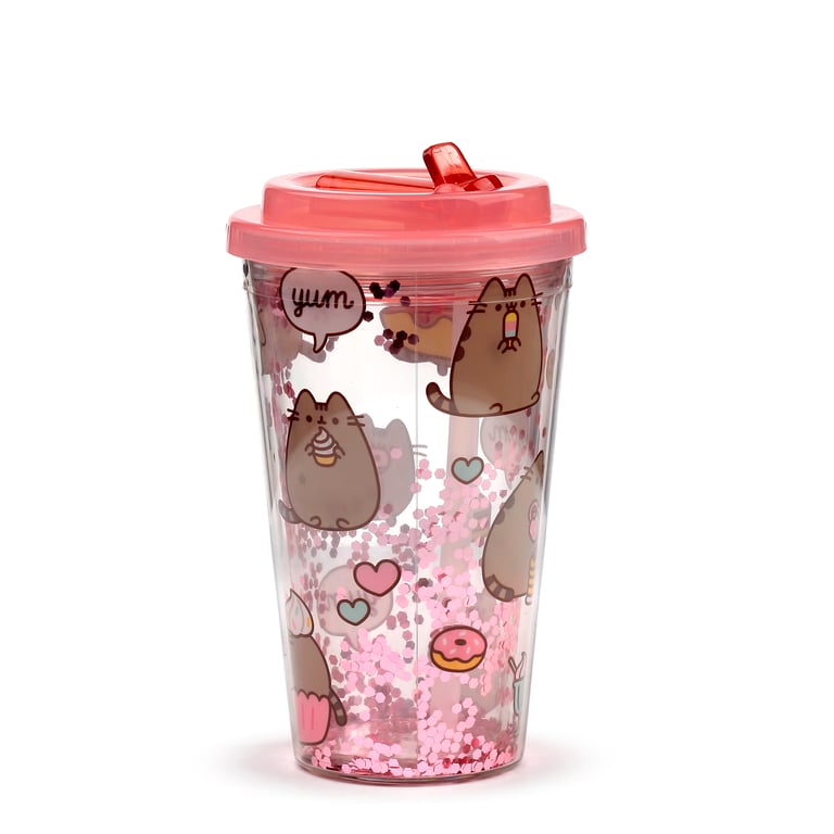 Shatterproof Double Walled Cup with Lid and Straw - 500ml Food Safe BPA Free Reusable Cup