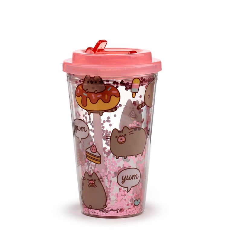 Shatterproof Double Walled Cup with Lid and Straw - 500ml Food Safe BPA Free Reusable Cup