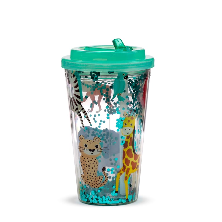 Shatter Resistant Double Walled Reusable 500ml BPA Free Cup with Lid and Straw