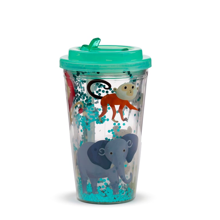 Shatter Resistant Double Walled Reusable 500ml BPA Free Cup with Lid and Straw
