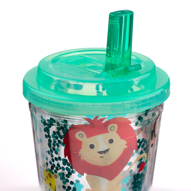 Shatter Resistant Double Walled Reusable 500ml BPA Free Cup with Lid and Straw