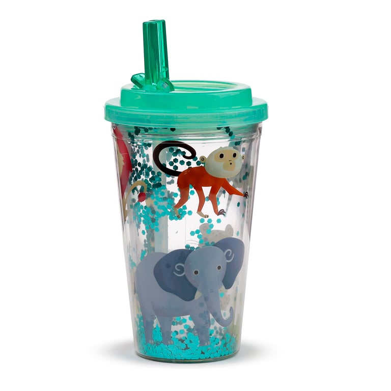 Shatter Resistant Double Walled Reusable 500ml BPA Free Cup with Lid and Straw