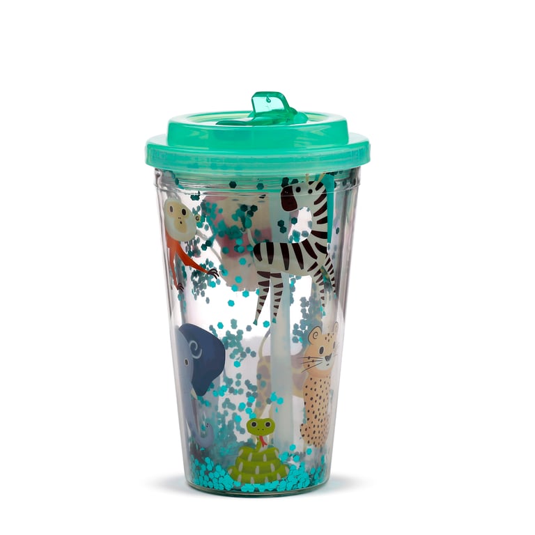 Shatter Resistant Double Walled Reusable 500ml BPA Free Cup with Lid and Straw