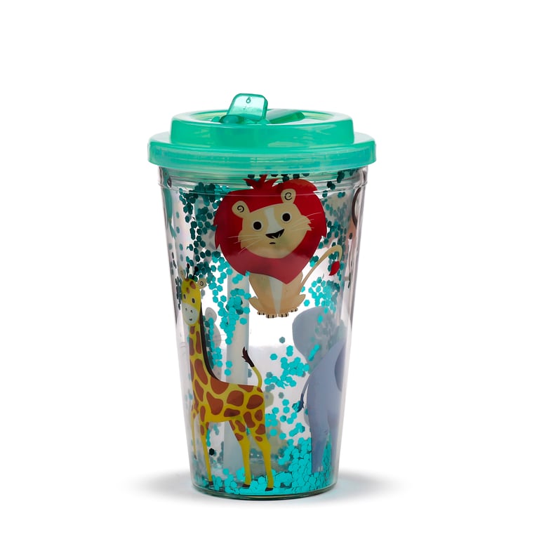 Shatter Resistant Double Walled Reusable 500ml BPA Free Cup with Lid and Straw