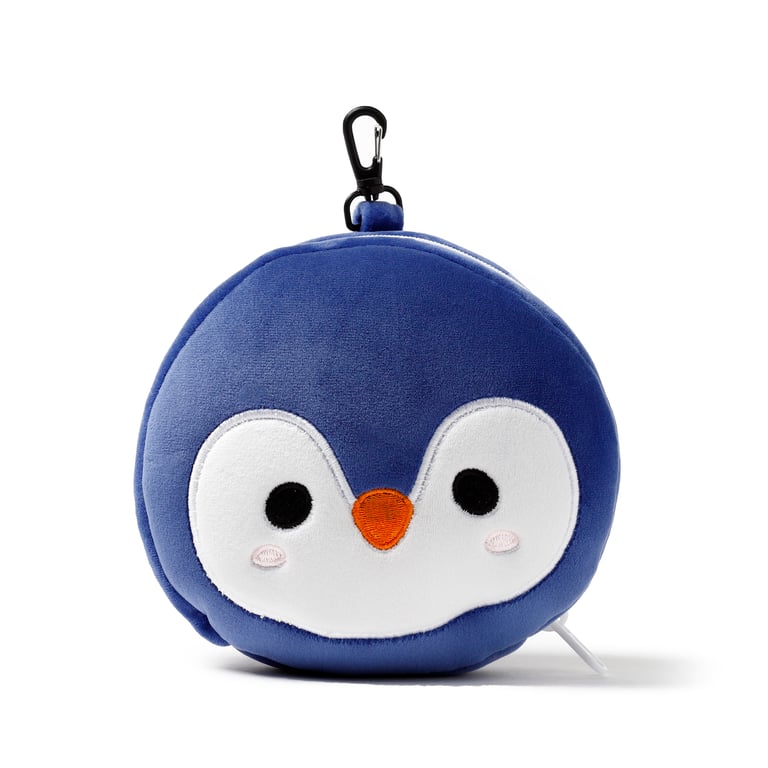Relaxeazzz Travel Pillow & Eye Mask - Penguin with Quick Release Eye Mask and Spandex Construction