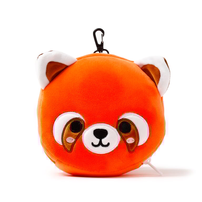 Relaxeazzz Travel Pillow & Eye Mask - Quick Release Polyester Travel Companion with Red Panda Design