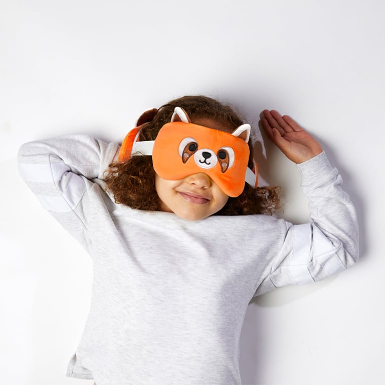 Relaxeazzz Travel Pillow & Eye Mask - Quick Release Polyester Travel Companion with Red Panda Design