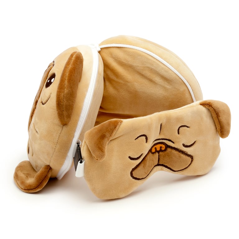 Relaxeazzz Travel Pillow & Eye Mask - Quick Release Polyester Design