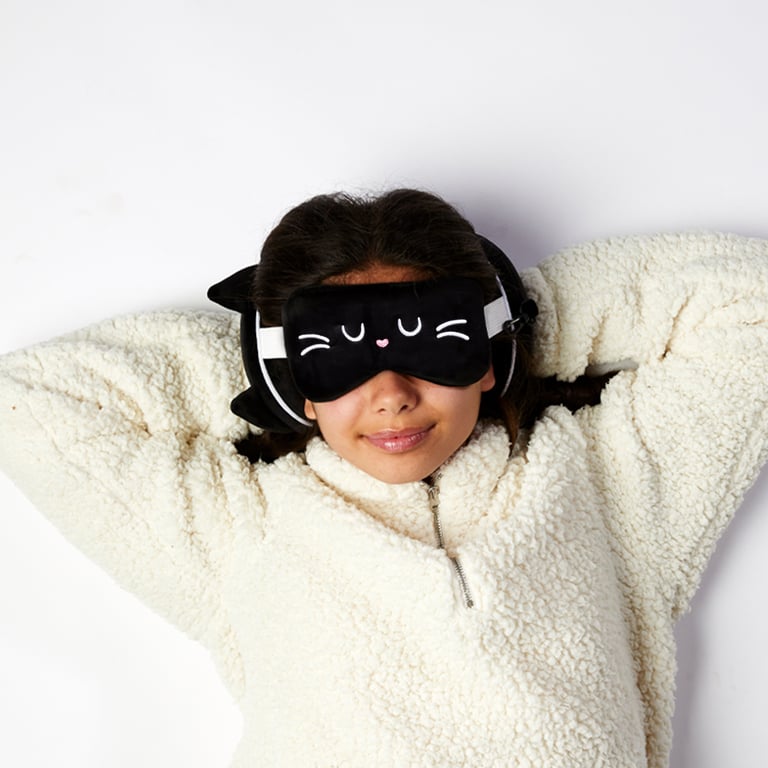 Relaxeazzz Travel Pillow & Eye Mask - Gift of the Year Winner with Quick Release Polyester and Spandex Design