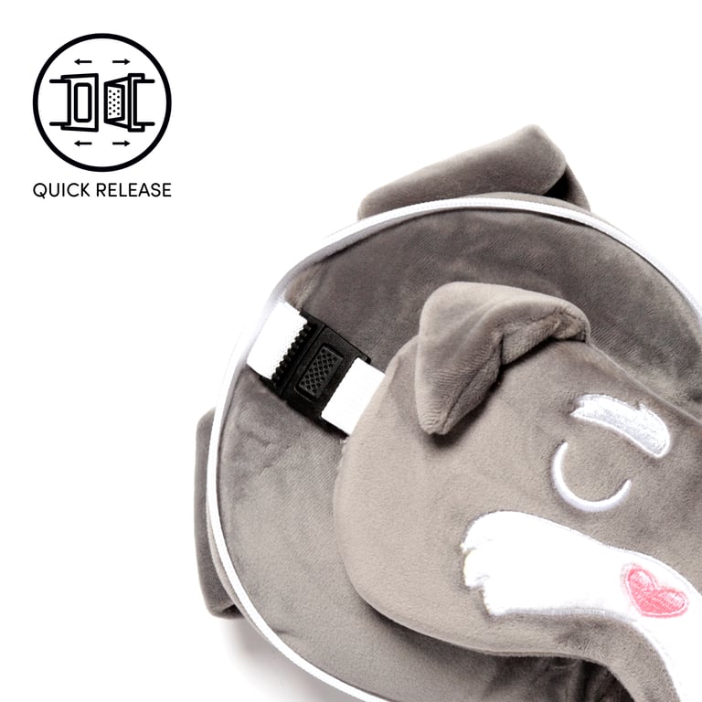 Relaxeazzz Travel Pillow & Eye Mask - Quick Release Dog Squad Novelty