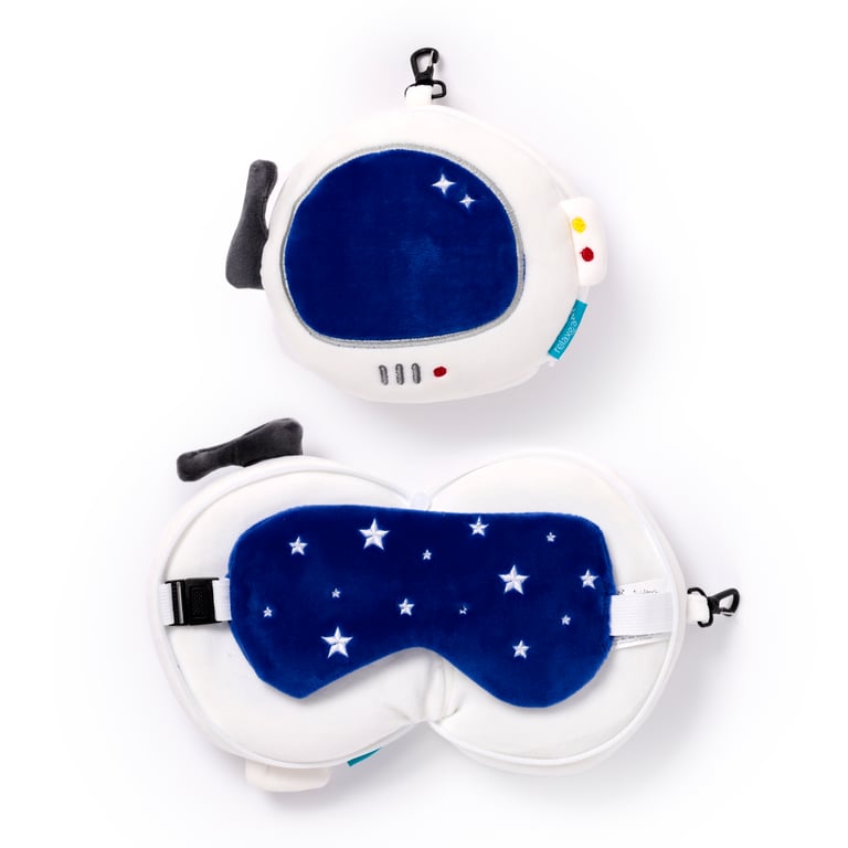 Relaxeazzz Travel Pillow & Eye Mask - Quick Release Space Cadet Gift Edition