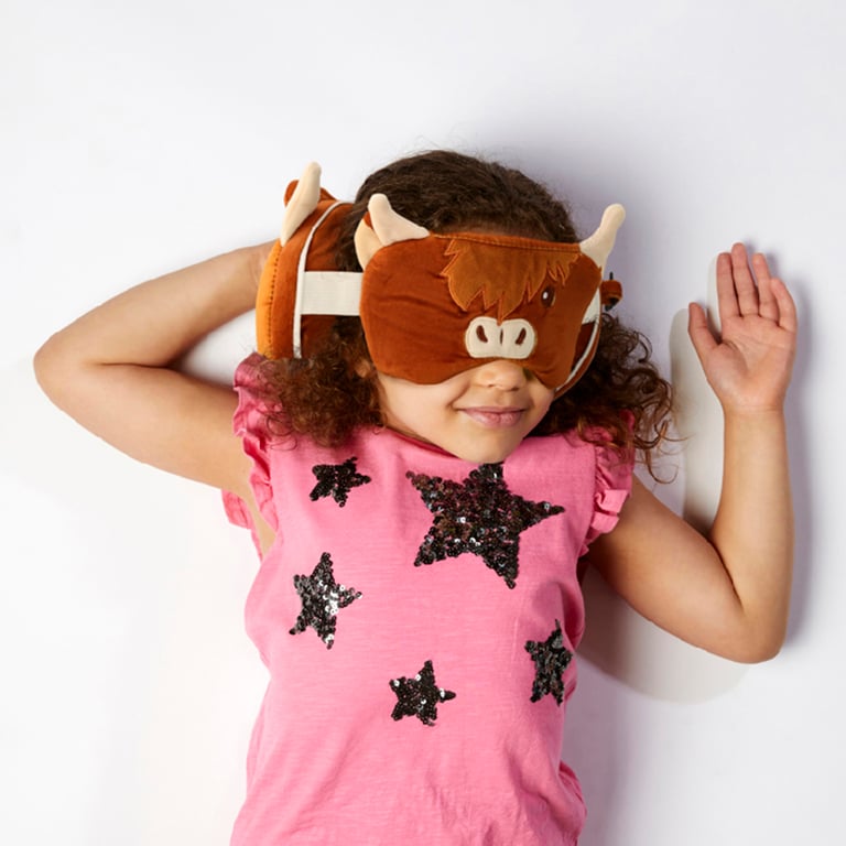 Relaxeazzz Travel Pillow & Eye Mask - Quick Release Polyester Cow Print Novelty Travel Companion