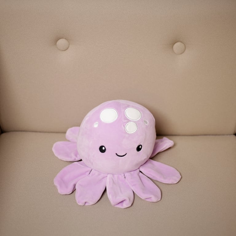 CE Marked Plush Octopus Cushion - 10 Arms, Soft Polyester, EN71 Compliant, Non-Flammable for Kids Room Decoration