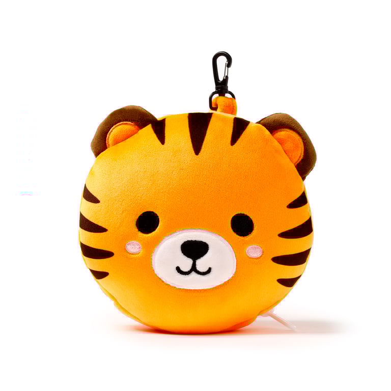 Relaxeazzz Travel Pillow & Eye Mask - Tiger with Quick Release and Polyester Spandex Construction, Gift of the Year 2020 Winner