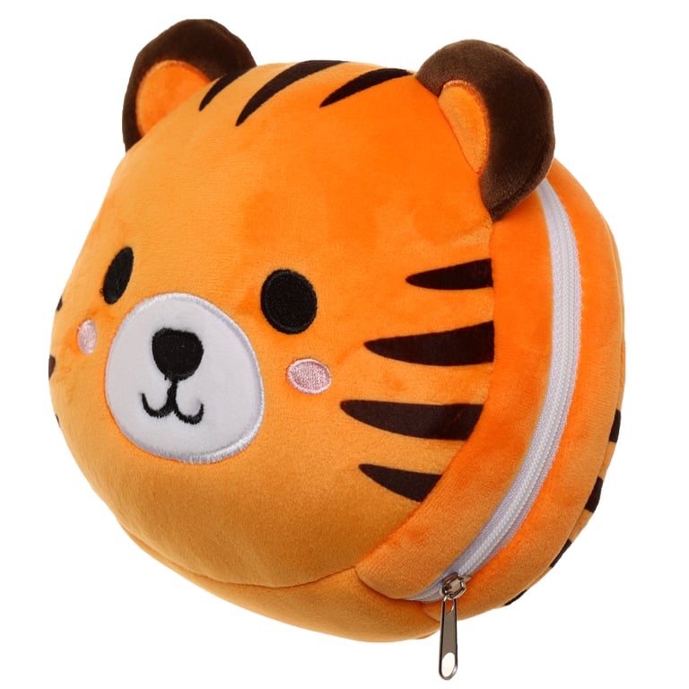Relaxeazzz Travel Pillow & Eye Mask - Tiger with Quick Release and Polyester Spandex Construction, Gift of the Year 2020 Winner