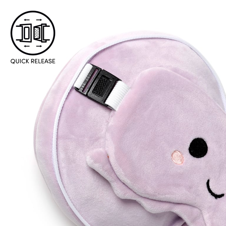 Relaxeazzz Travel Pillow & Eye Mask - Octopus Design with Quick Release and Gift Idea