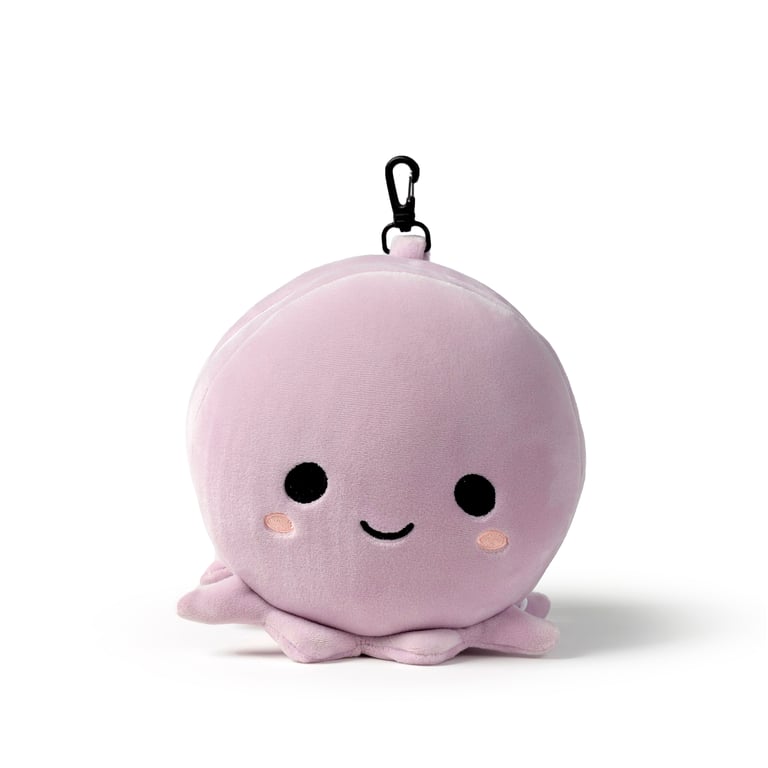 Relaxeazzz Travel Pillow & Eye Mask - Octopus Design with Quick Release and Gift Idea
