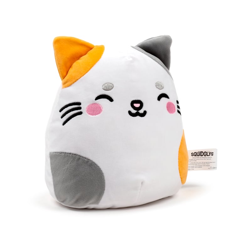 Squidglys Lola Cat Plush Toy - CE Marked & EN71 Compliant Velboa Soft Cuddle Toy