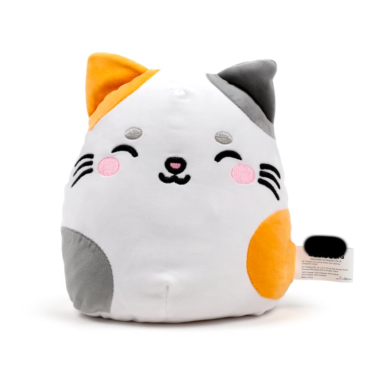 Squidglys Lola Cat Plush Toy - CE Marked & EN71 Compliant Velboa Soft Cuddle Toy