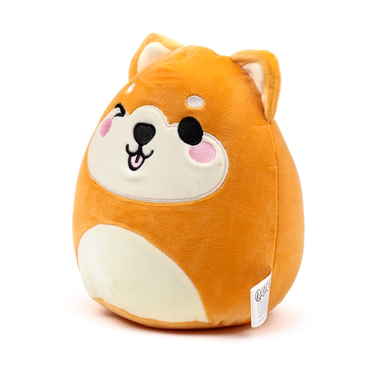 Squidglys Shuggs Velboa CE Marked En71 Compliant Shiba Inu Plush Toy for Kids and Adults