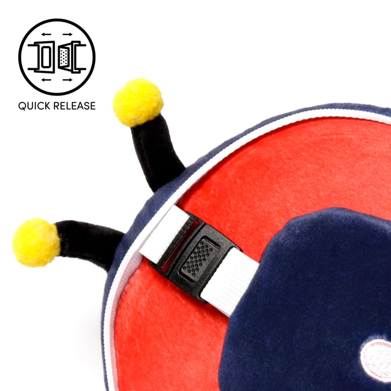 Relaxeazzz Travel Pillow & Eye Mask - Adorabugs Ladybug, Polyester and Spandex Construction, Quick Release Eye Mask, Perfect Gift for Her