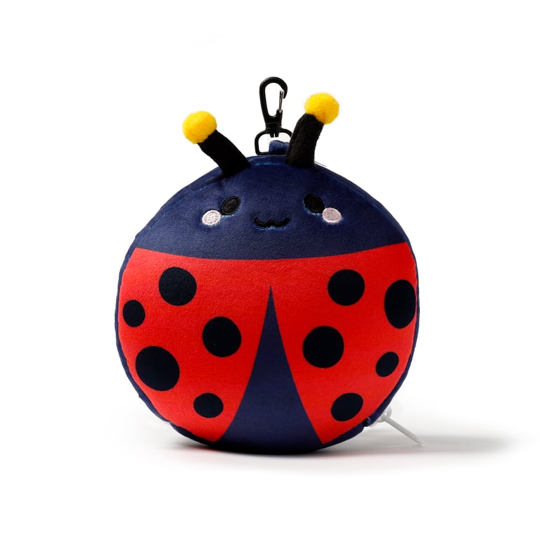 Relaxeazzz Travel Pillow & Eye Mask - Adorabugs Ladybug, Polyester and Spandex Construction, Quick Release Eye Mask, Perfect Gift for Her