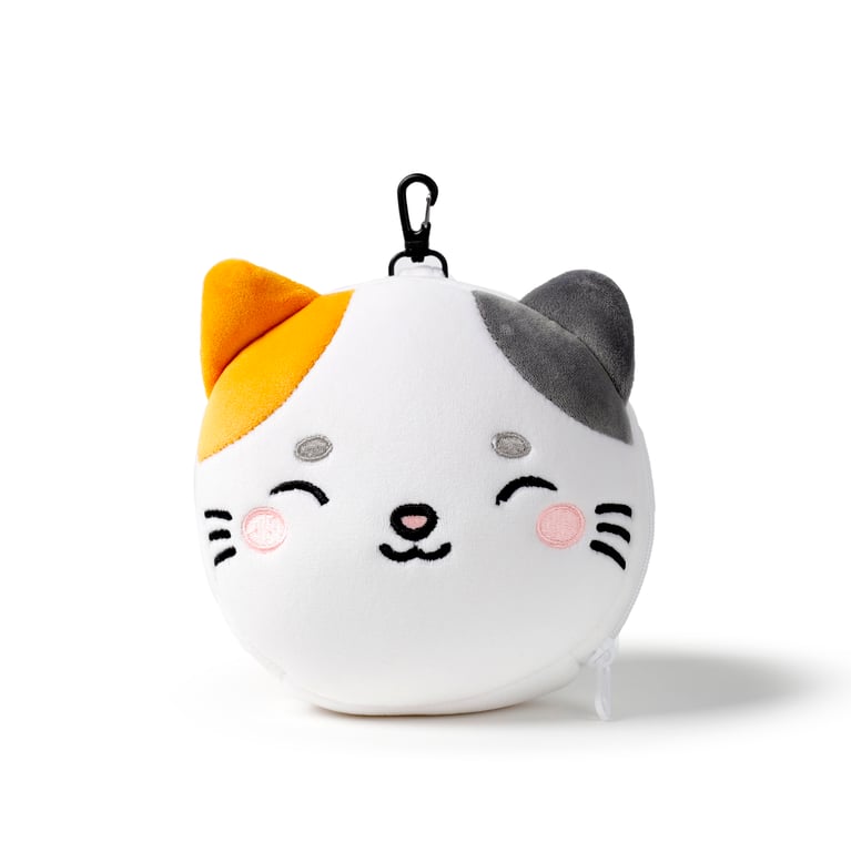 Relaxeazzz Travel Pillow & Eye Mask - Quick Release, 95 Polyester, Lola the Cat Design