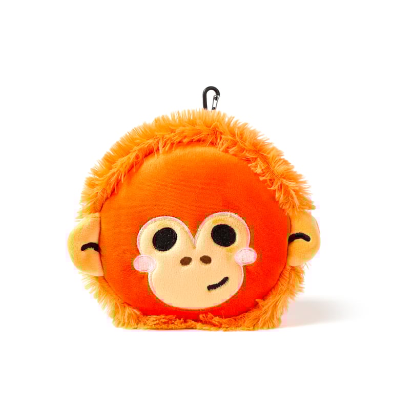 Relaxeazzz Travel Pillow & Eye Mask - Quick Release Polyester Orangutan Design