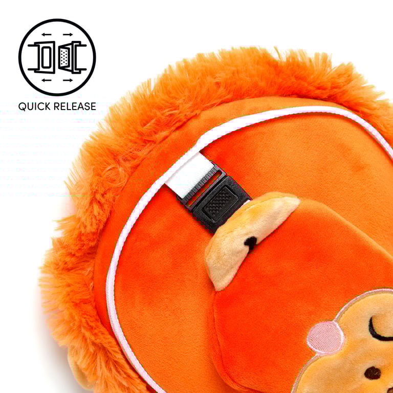 Relaxeazzz Travel Pillow & Eye Mask - Quick Release Polyester Orangutan Design