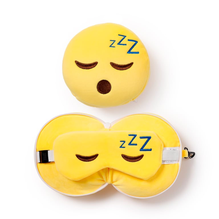 Relaxeazzz Travel Pillow & Eye Mask - Snoozie with Quick Release and Adjustable Polyester Blend