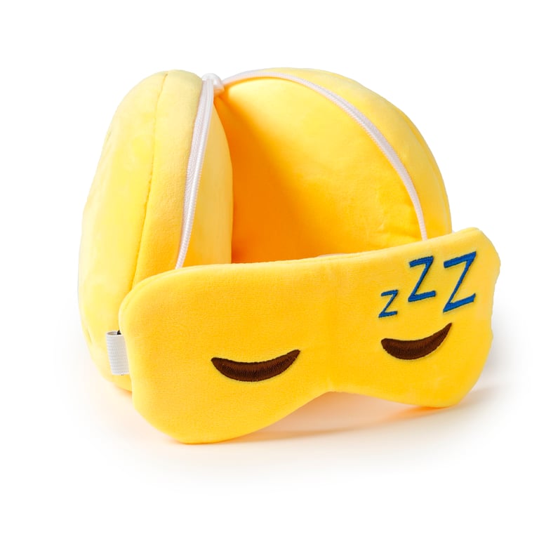 Relaxeazzz Travel Pillow & Eye Mask - Snoozie with Quick Release and Adjustable Polyester Blend