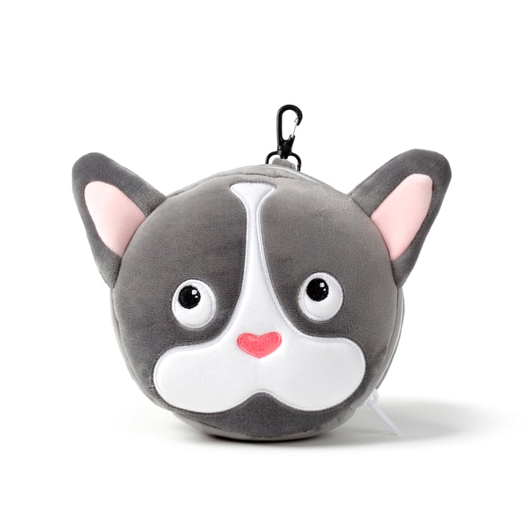 Relaxeazzz Travel Pillow & Eye Mask - French Bulldog Design, Quick Release, and Soft Polyester Spandex Construction
