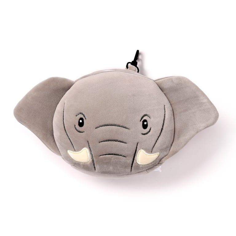 Relaxeazzz Travel Pillow & Eye Mask - Elephant - Quick Release, Gift Idea 2020