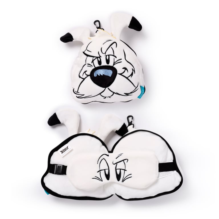 Relaxeazzz Travel Pillow & Eye Mask - Licensed Dog Mat Alternatively: 1. Relaxeazzz Asterix Idefix Travel Pillow Set 2. Relaxeazzz Dogmatix Licensed Travel Accessory Kit 3.