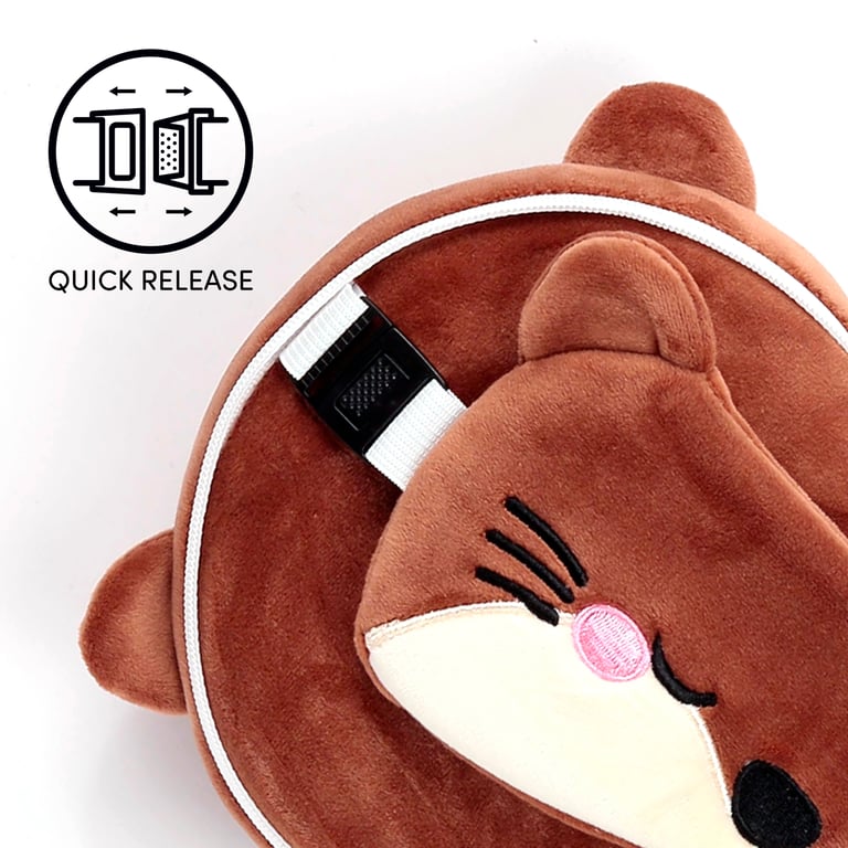 Relaxeazzz Travel Pillow & Eye Mask - Henry the Otter, Quick Release Eye Mask and 95 Polyester Construction