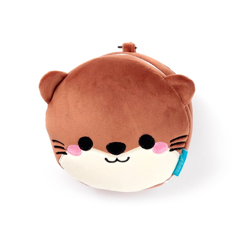 Relaxeazzz Travel Pillow & Eye Mask - Henry the Otter, Quick Release Eye Mask and 95 Polyester Construction