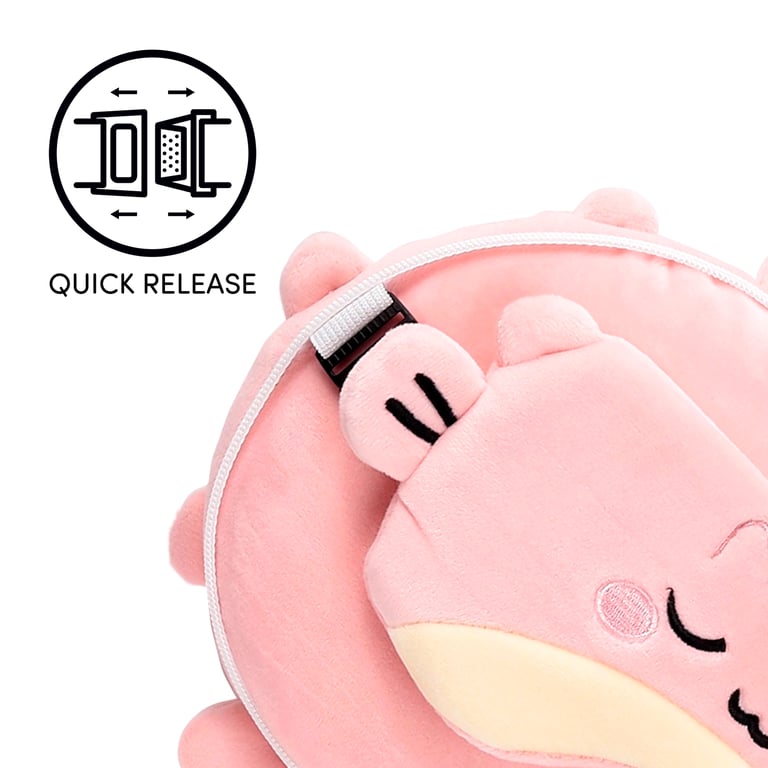 Relaxeazzz Travel Pillow & Eye Mask - Puff the Puffer Fish with Quick Release and Soft 95 Polyester Construction