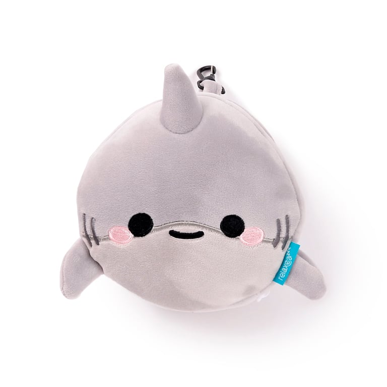 Relaxeazzz Travel Pillow & Eye Mask - Archie the Shark, Quick Release 95 Polyester Travel Accessory with Novelty Shark Theme