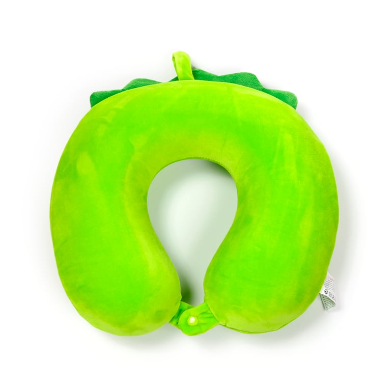 Relaxeazzz Plush Memory Foam Travel Pillow - Huck the Dinosaur Adorasaurs, 95 Polyester & Spandex Blend for Comfortable Travel