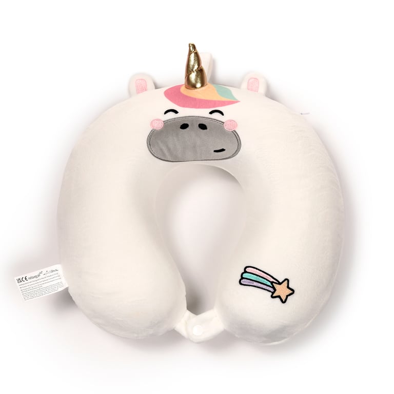 Relaxeazzz Plush Memory Foam Travel Pillow - Astra Unicorn Adoracorns, Polyester & Spandex Construction