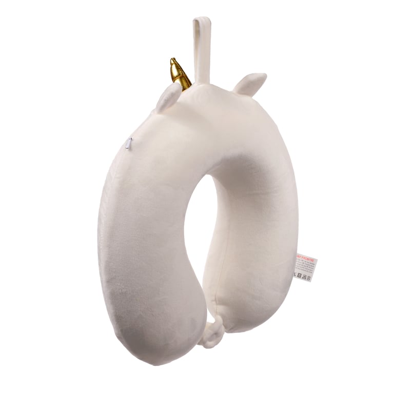 Relaxeazzz Plush Memory Foam Travel Pillow - Astra Unicorn Adoracorns, Polyester & Spandex Construction